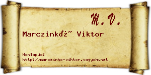 Marczinkó Viktor névjegykártya